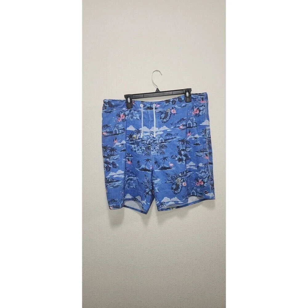 Johnnie-O Surfer Coastal Beachy Maximalist Style Swim Trunks Shorts Summer  2XL